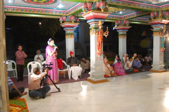 The camera man of Zee News Television filmed the whole dance programme in the temple